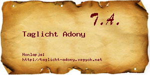 Taglicht Adony névjegykártya